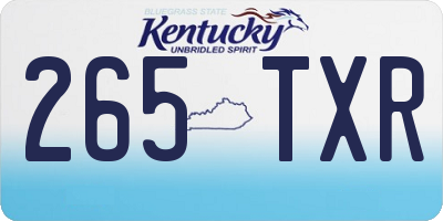 KY license plate 265TXR
