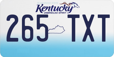 KY license plate 265TXT