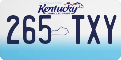 KY license plate 265TXY