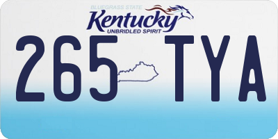 KY license plate 265TYA