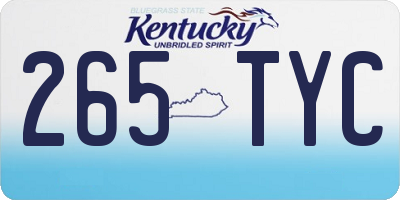 KY license plate 265TYC