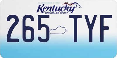 KY license plate 265TYF