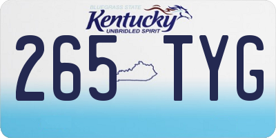 KY license plate 265TYG