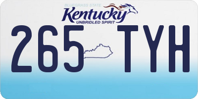KY license plate 265TYH