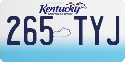 KY license plate 265TYJ