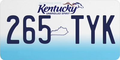 KY license plate 265TYK