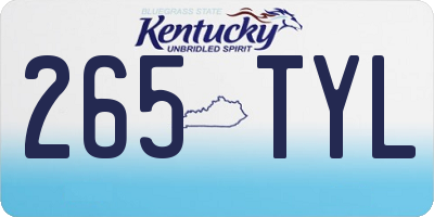 KY license plate 265TYL