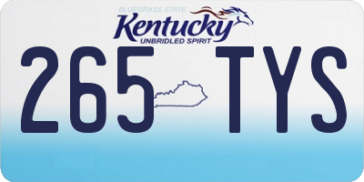 KY license plate 265TYS