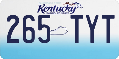 KY license plate 265TYT