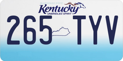 KY license plate 265TYV