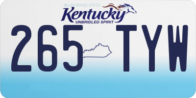 KY license plate 265TYW
