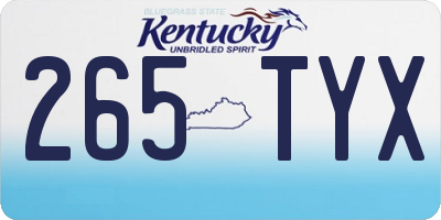 KY license plate 265TYX