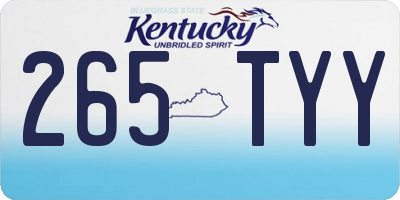 KY license plate 265TYY