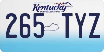 KY license plate 265TYZ