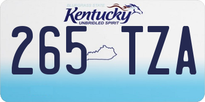 KY license plate 265TZA
