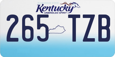 KY license plate 265TZB