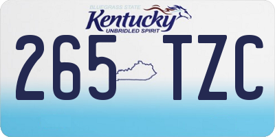 KY license plate 265TZC