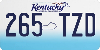 KY license plate 265TZD