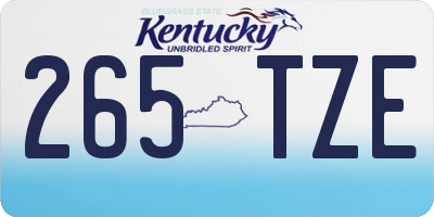 KY license plate 265TZE