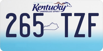 KY license plate 265TZF