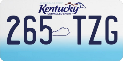 KY license plate 265TZG