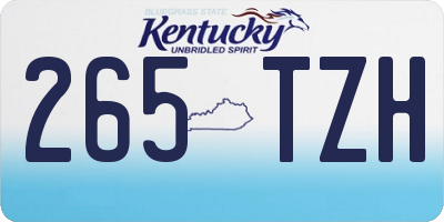 KY license plate 265TZH