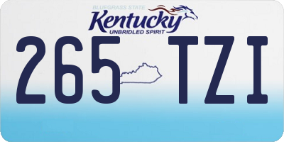 KY license plate 265TZI