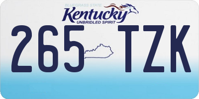 KY license plate 265TZK