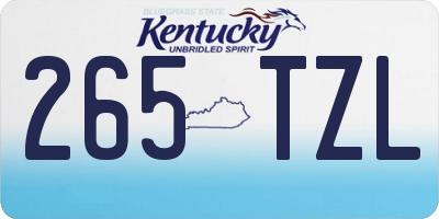 KY license plate 265TZL