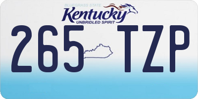 KY license plate 265TZP
