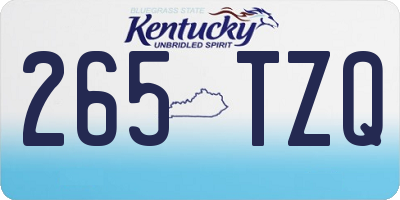 KY license plate 265TZQ