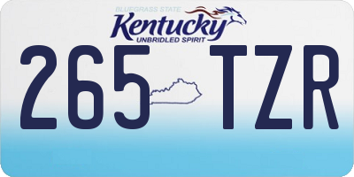 KY license plate 265TZR