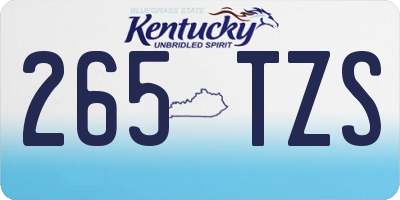 KY license plate 265TZS