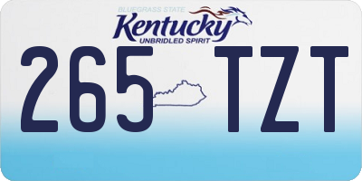 KY license plate 265TZT