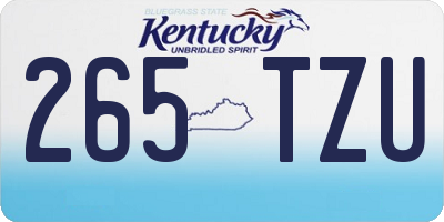 KY license plate 265TZU