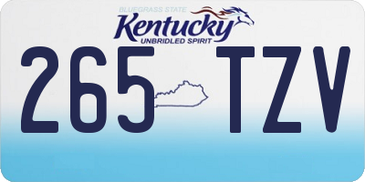KY license plate 265TZV