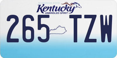 KY license plate 265TZW