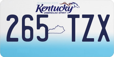 KY license plate 265TZX