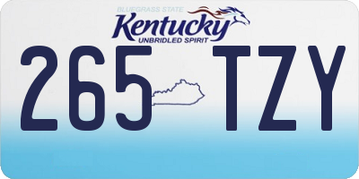 KY license plate 265TZY