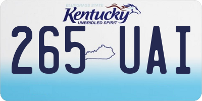 KY license plate 265UAI