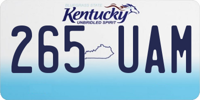 KY license plate 265UAM