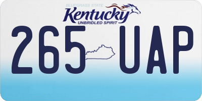 KY license plate 265UAP