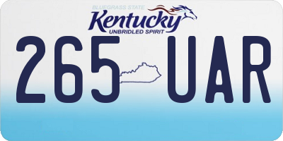 KY license plate 265UAR