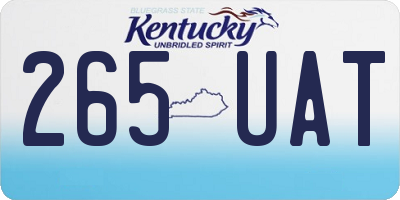 KY license plate 265UAT
