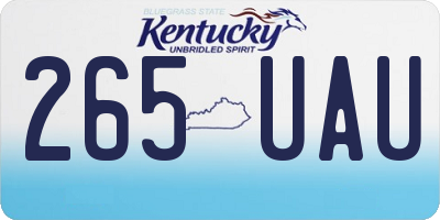 KY license plate 265UAU