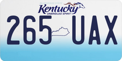 KY license plate 265UAX