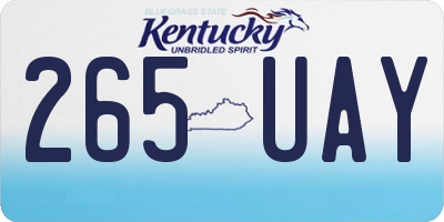KY license plate 265UAY