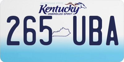 KY license plate 265UBA