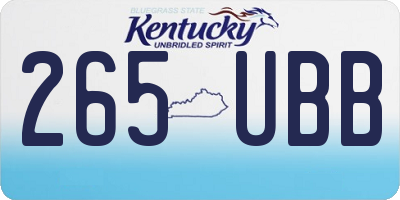 KY license plate 265UBB