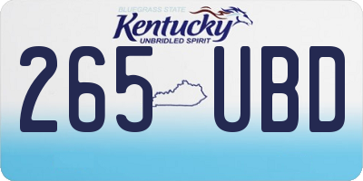 KY license plate 265UBD